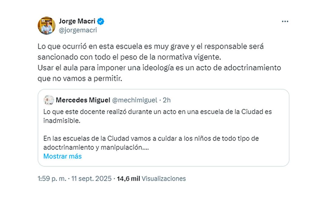 El Ministerio de Educación porteño hará un seguimiento del expediente administrativo para determinar responsabilidades y posibles sanciones