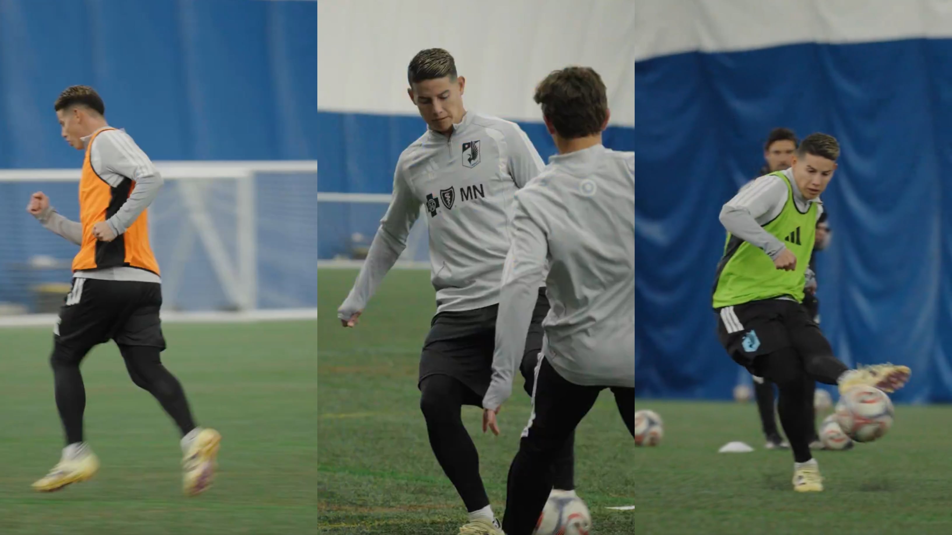 James Rodríguez se mostró activo en la primera práctica con el grupo completo en el Minnesota United - crédito Captura de video de Minnesota United