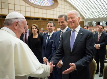 FILE PHOTO: Pope Francis meets
