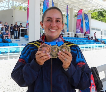 Sara López revalidó su papel como favorita en el tiro con arco conquistando tres medallas - crédito Comité Olímpico Colombiano