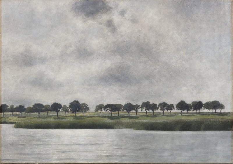 Lluvia con sol, lago Gentofte de Vilhelm Hammershøi