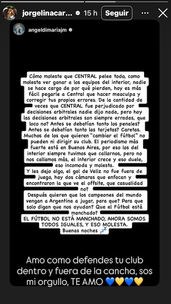 El respaldo de Jorgelina Cardoso