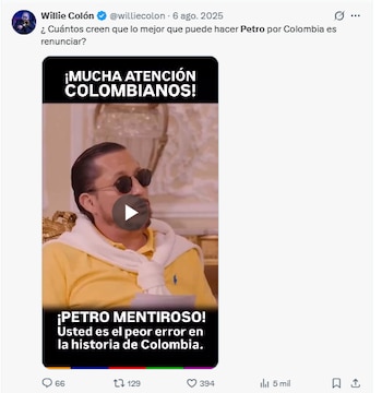Willie Colón aseguró que Gustavo