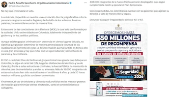 Pedro Sánchez defende promessa eleitoral “Os colombianos votam livremente” - crédito @PedroSanchezCol/X