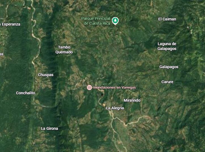 La contingencia ambiental en Lebrija, Santander. ya está registrada en Google Maps - crédito Google Maps