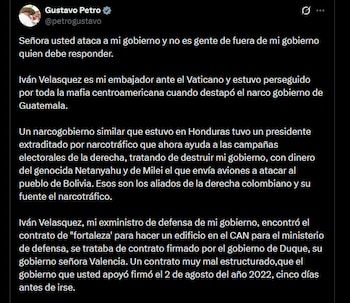 Gustavo Petro - crédito @petrogustavo/X