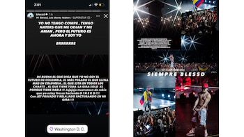 Blessd publicó mensajes en Instagram que muchos interpretaron como indirectas para Karol G, Ryan Castro y J Balvin tras la presentación en Coachella - crédito @blessd / Instagram
