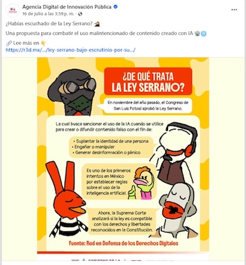 Publicación en Facebook