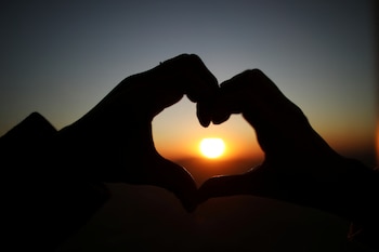 A couple poses with their