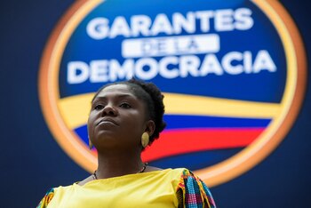 Colombian vice-presidential candidate Francia Marquez attends the registration of her candidacy at the National Registry of Civil Status in Bogota, Colombia, March 25, 2022. REUTERS/Mariano Vimos NO RESALES. NO ARCHIVES.