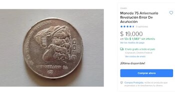 Moneda 200 pesos Revolución. Mercado