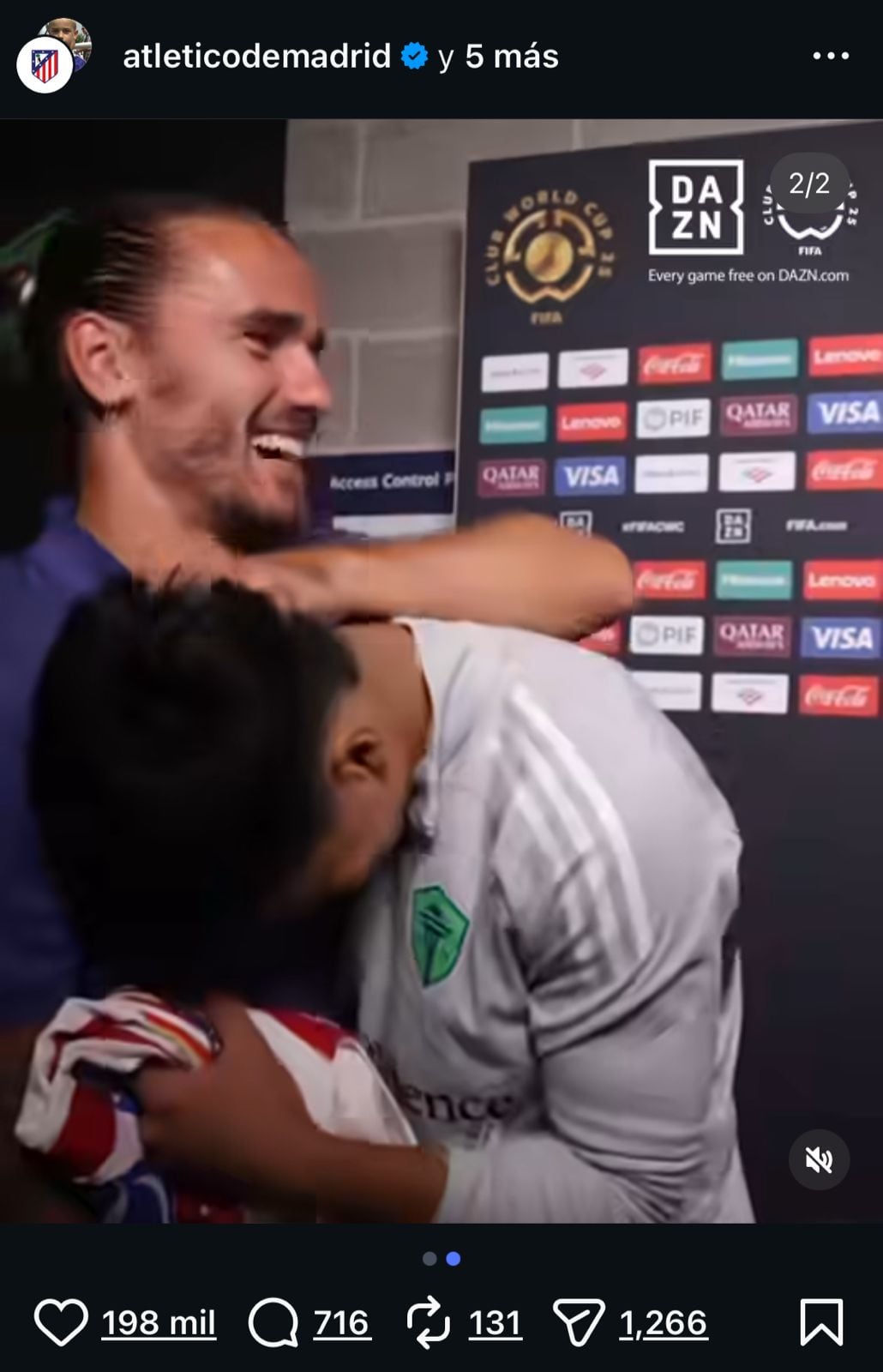 El vínculo entre Obed Vargas y Griezmann surgió en el Mundial de Clubes 2025, tras un emotivo intercambio de camisetas entre ambos jugadores. (Instagram/ @atleticodemadrid)