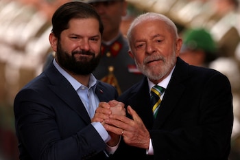 Boric al recibir a Lula