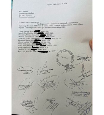 La carta firmada por los