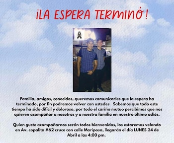 Los dos amigos fueron velados