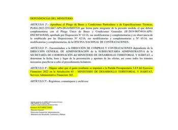 El llamado a licitación consta