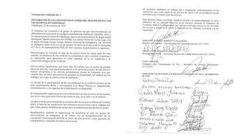Este sería el documento oficial, reconocido por los once exparamilitares, que fue publicado por el Dapre - crédito @DAPRE/X
