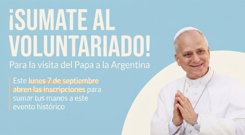 Buscan voluntarios para la visita del papa León XIV en Argentina