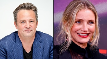 Fotografía dividida con el actor Matthew Perry a la izquierda y la actriz Cameron Diaz a la derecha.