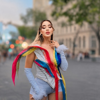 Xiomy Kanashiro participó en la marcha y compartió el mensaje: “Amor no necesita explicación”.