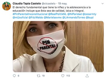 Publicación de Claudia Tapia, diputada
