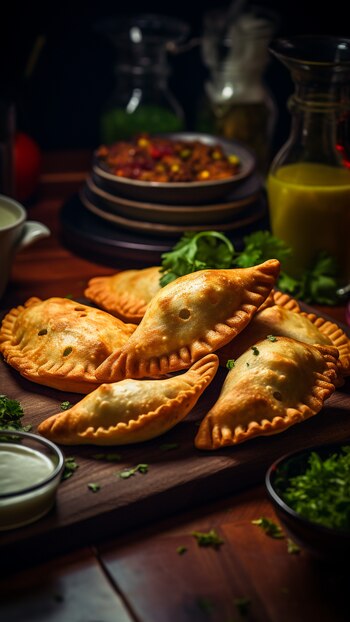 Las empanadas de carne cortada