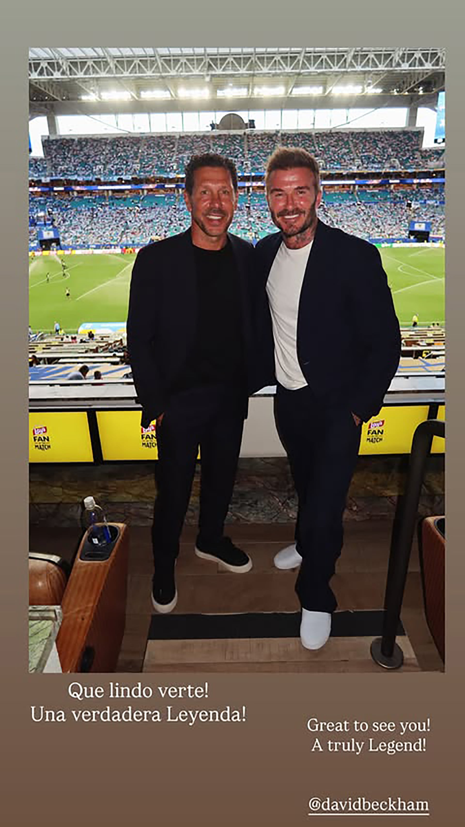 Diego Simeone y Beckham reencuentro
