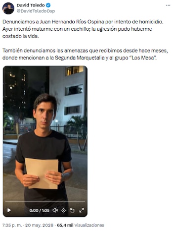 David Toledo sobrevivió a ataque y documentó hostigamiento de grupos criminales - crédito @DavidToledoOsp/X