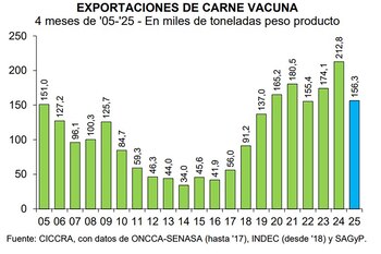 Las exportaciones de carne vacuna cayeron 24% en los primeros cuatro meses del año - Image 2