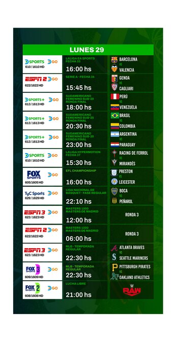 Agenda deportiva