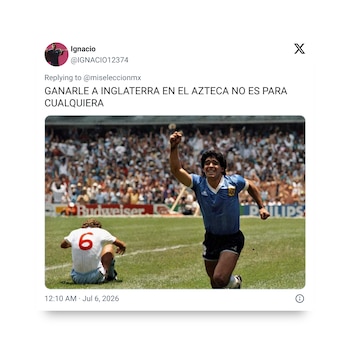 Captura de publicación en red social. Muestra perfil de usuario, texto y foto de un futbolista en camiseta celeste celebrando en cancha con público y rival