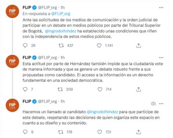 Hilo de Twitter de la