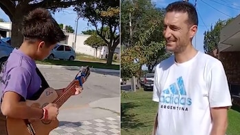 Un niño se cruzó a Lionel Scaloni y le cantó una chacarera 1920