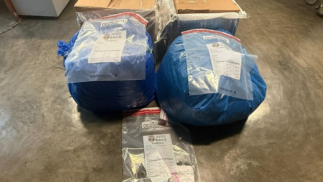 La Dirección Nacional de Control de Drogas y el Cuerpo Especializado de Seguridad Aeroportuaria incautaron 35 libras de marihuana en el Aeropuerto Internacional de Las Américas. (Foto cortesía DNCD)