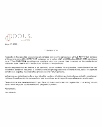 Los apoderados de la familia de Josh Martínez exigieron a Yina Calderón retractarse de sus comentarios contra el participante - crédito @josh_martinez_/Instagram