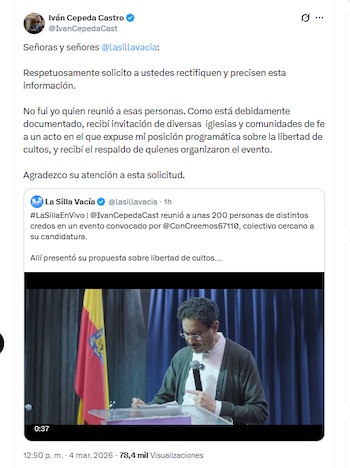 El candidato Iván Cepeda Castro