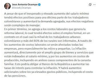 José Antonio Ocampo, exministro de