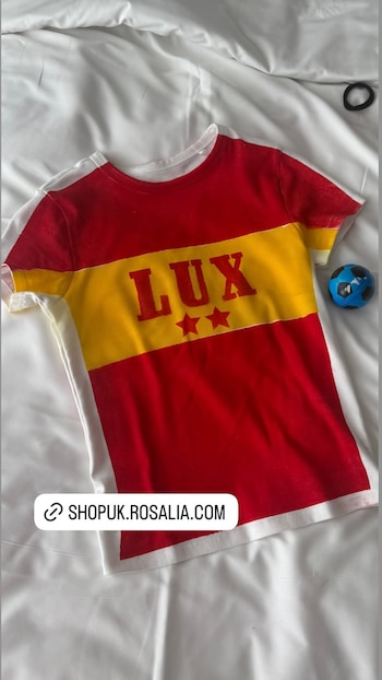 Esta fue la camiseta personalizada que mostró Rosalía y que se llevó elogios - crédito Rosalía / Instagram