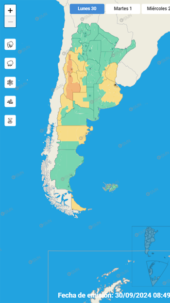 Rige un alerta amarilla por tormentas para CABA y gran parte de la provincia de Buenos Aires.