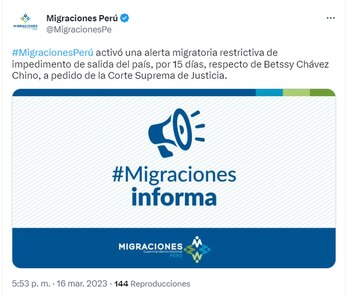 Migraciones anuncia impedimento de salida