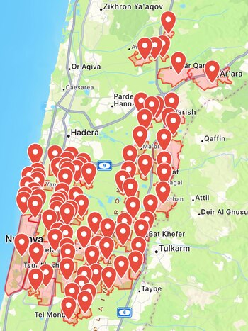 Mapa de las sirenas anti bombardeo.