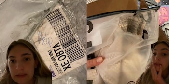 Tiktoker encontró un duro mensaje de "ayuda" escrito en una etiqueta de la ropa que pidió por internet