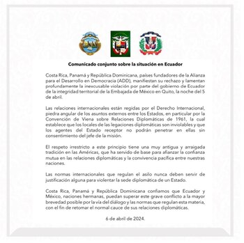 Los tres países se pronunciaron