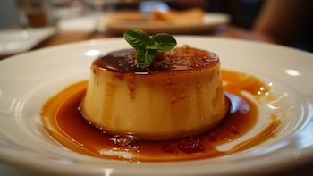 Flan de manzana y canela