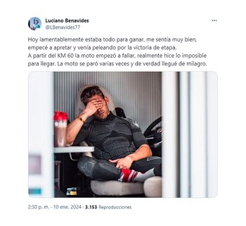 El lamento de Luciano Benavides