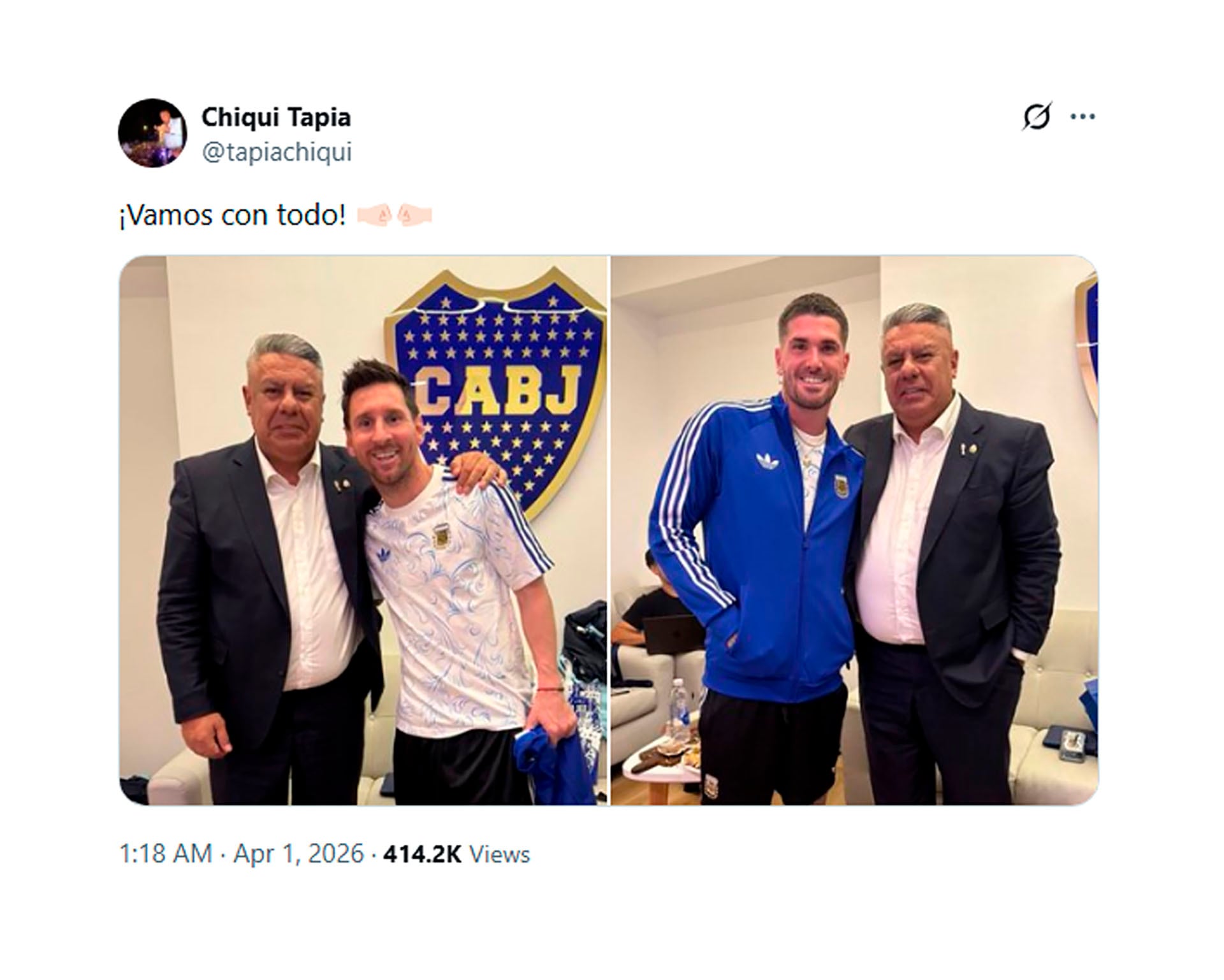 Las imágenes que posteó Claudio