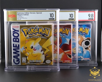 Los tres juegos de Pokémon pertenecen a la primera tirada de fabricación y conservan sus precintos originales intactos. (Nostalgix)