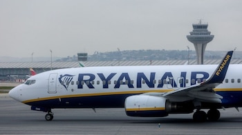 Un avión de Ryanair, en