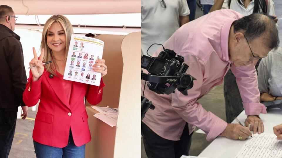 Dos de los aspirantes a la presidencia de Colombia se reportaron en las urnas para las elecciones legislativas desde las primeras horas del día - crédito cortesía equipos Vicky Dávila y Roy Barreras