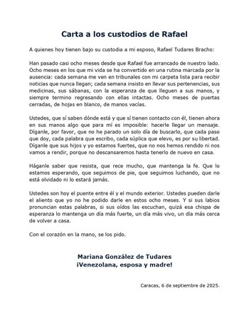 La carta de Mariana González